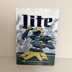 Green Bay Packers Miller Lite Metal Display Sign